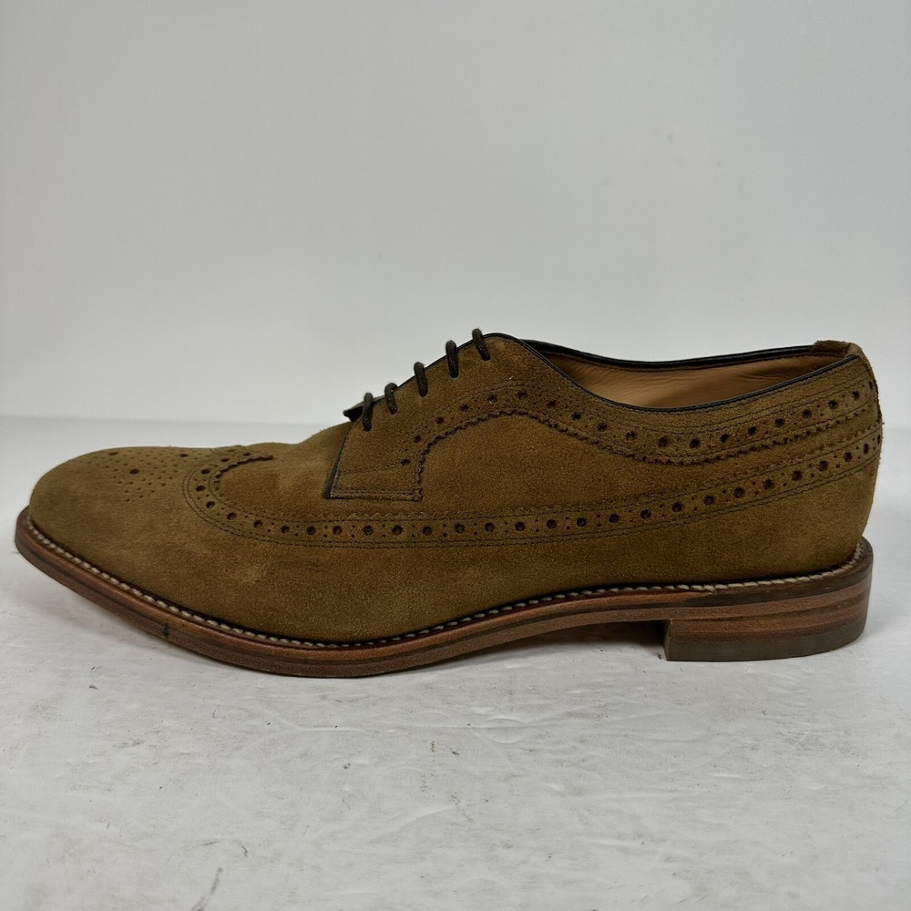 Design Loake Brown‎ Suede Oxford Brogues Lace Shoes Goodyear Welt Men's Sz UK 11